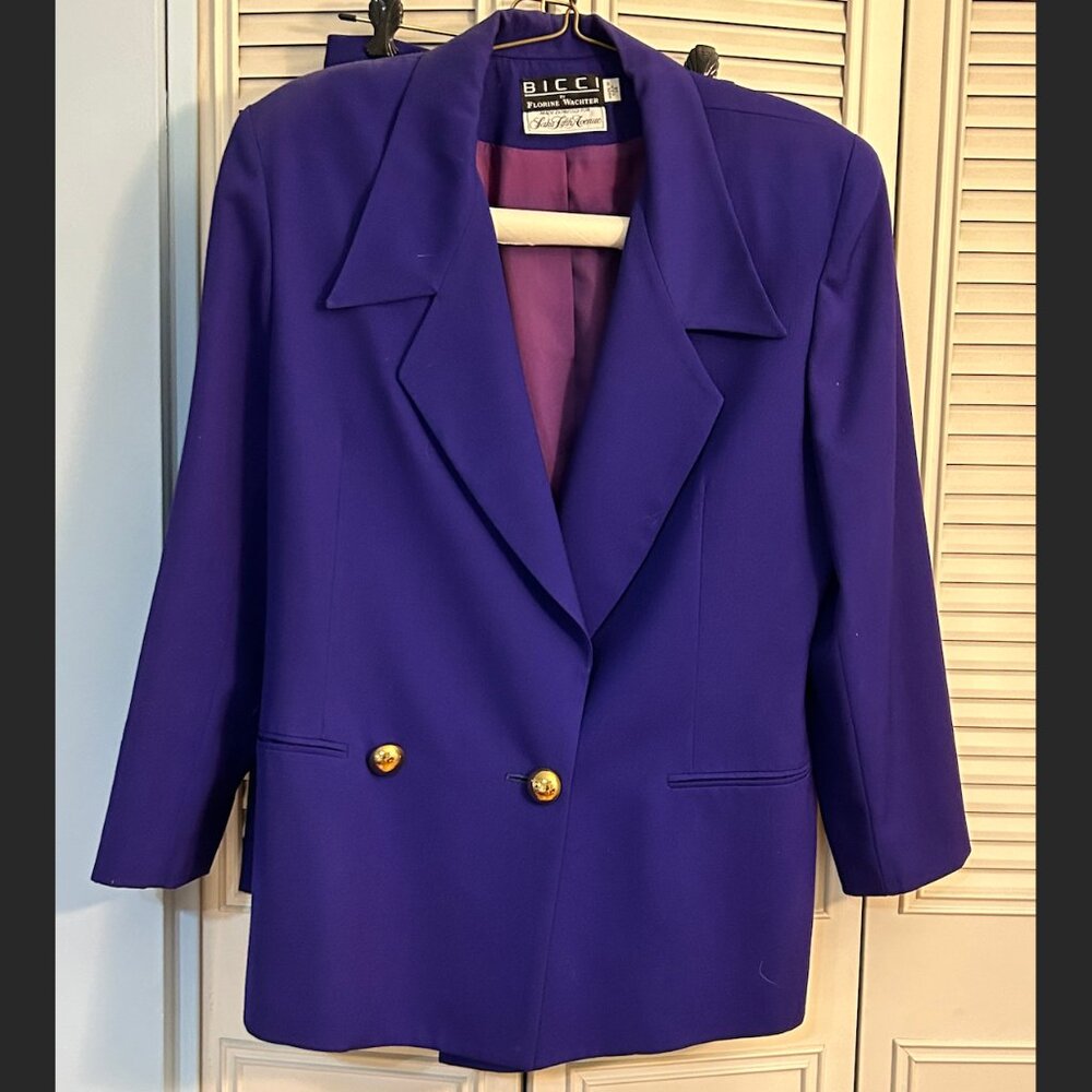 Vintage Purple Skirt Set with Blazer -- Bicci by Florine Watcher